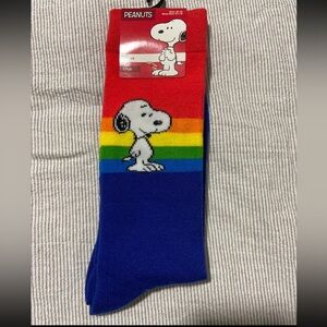Snoopy Peanuts Rainbow Crew Socks Size 10-13 Shoe Size 6.5-12